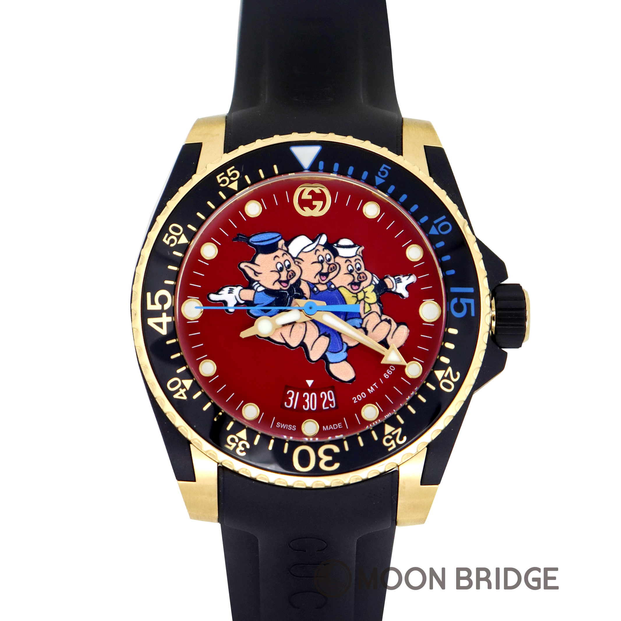 GUCCI ダイブ クォーツ ディズニー コラボ 三匹の子ぶた 中国亥年限定 GUCCI ダイブ クォーツ ディズニー コラボ 三匹の子ぶた 中国亥年限定